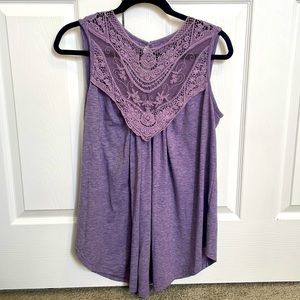 Purple lace top tank sz L